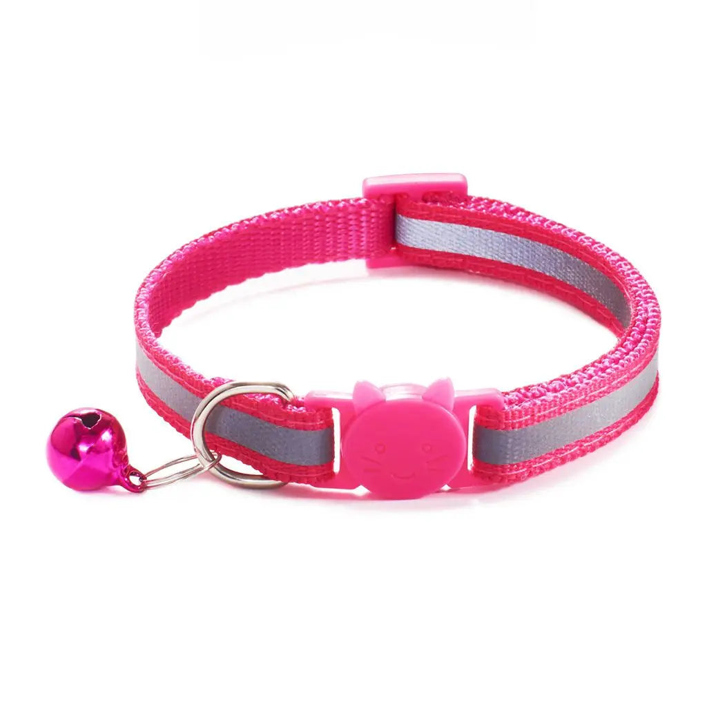 Options Cute Adjustable Size with Bells Cat Head Pattern Nylon – Cat Supplies