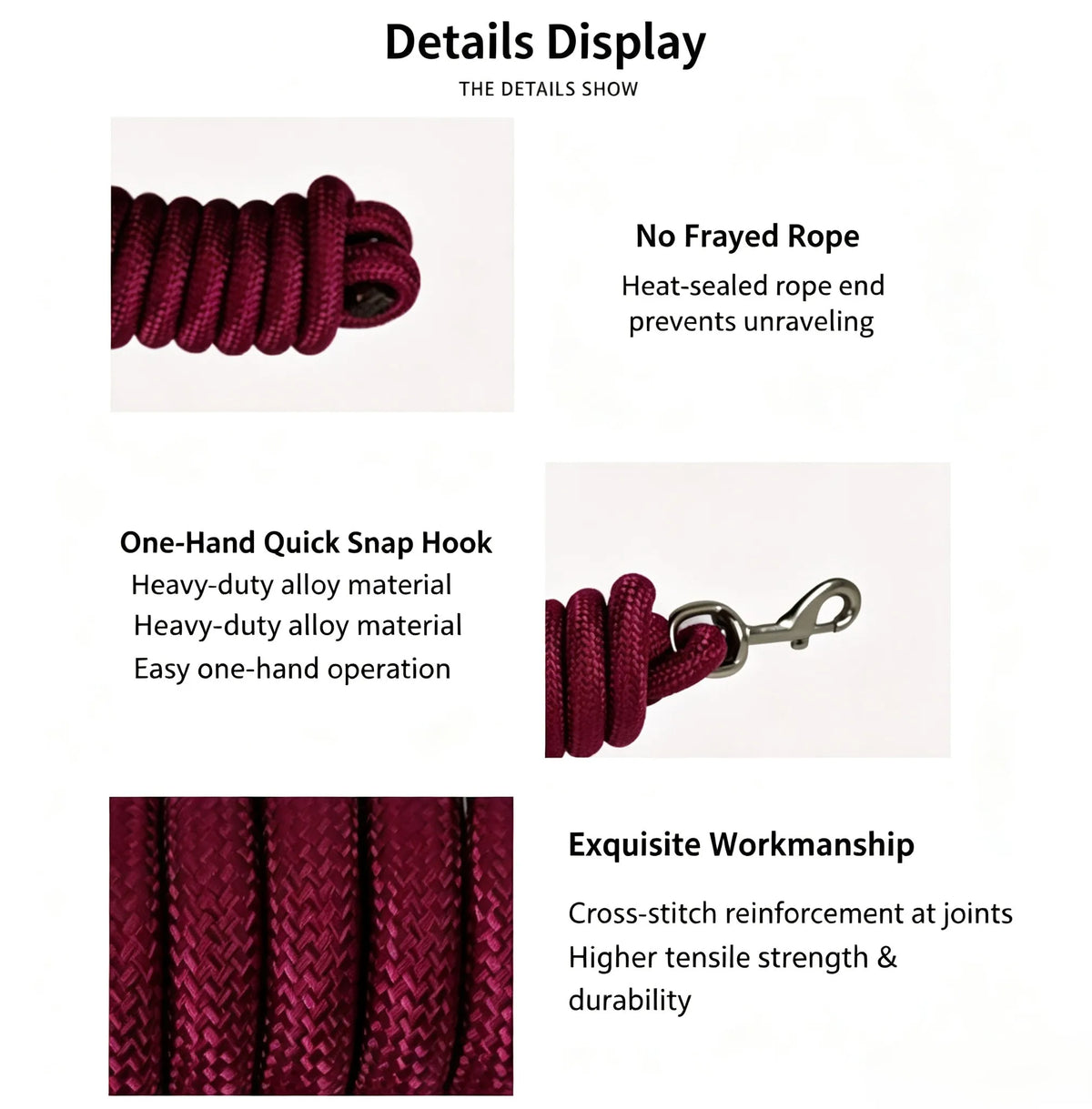 Horse Lead Rope 2.5m Nylon Braided Lead Line - ProPawPet.com