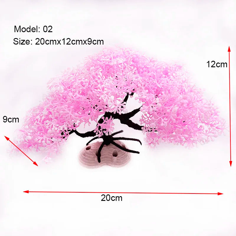 Aquarium Decoration Fish Tank Plastic Plant – 4 Colors