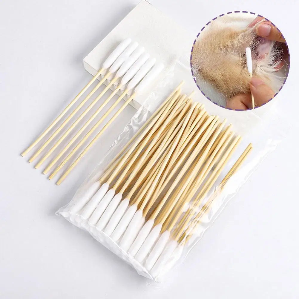 50/100 PCS Cotton Sticks Dog Ear Cleaning - ProPawPet.com