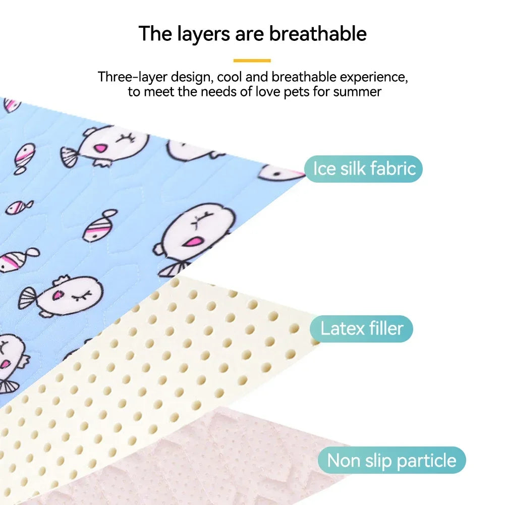 Cat Dog Sleeping Mat Pet Cooling Latex Pad - ProPawPet.com