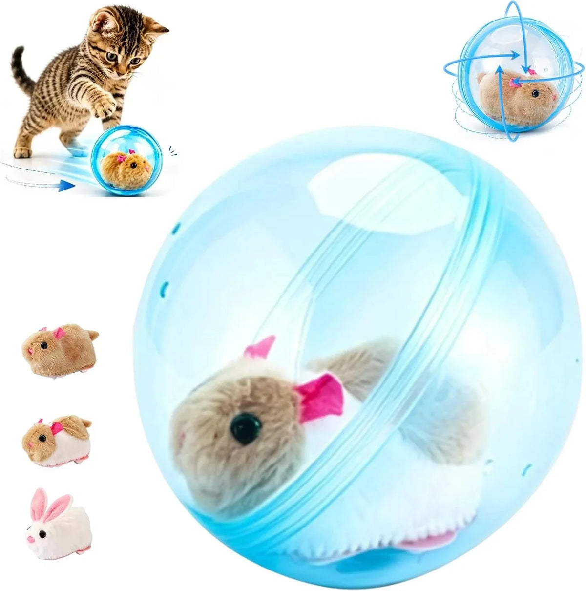 Plush Self‑rotating Obstacle Avoid Electric Cat Toy