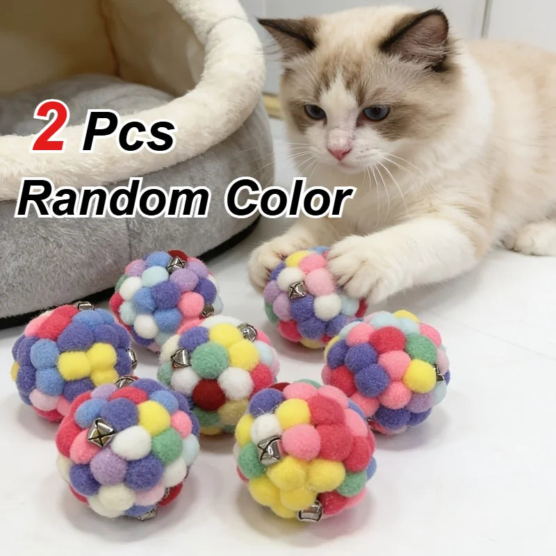 Elastic Plush Bell Ball Cat Toys, Interactive