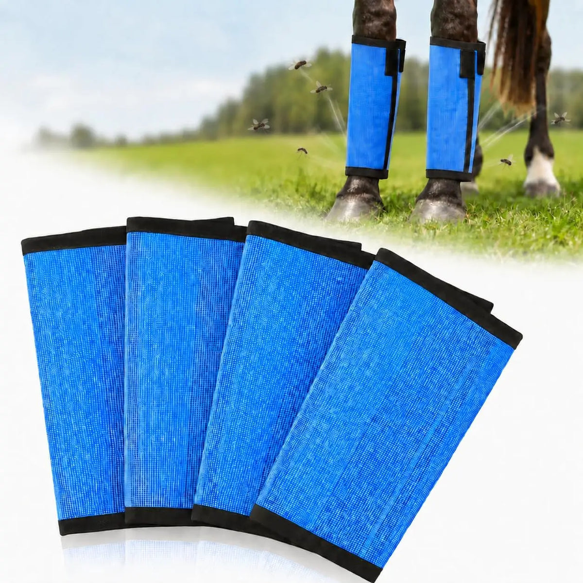 Fly Boots for Horses Set of 4 Breathable Mesh Equine Leg – Horse Supplies
