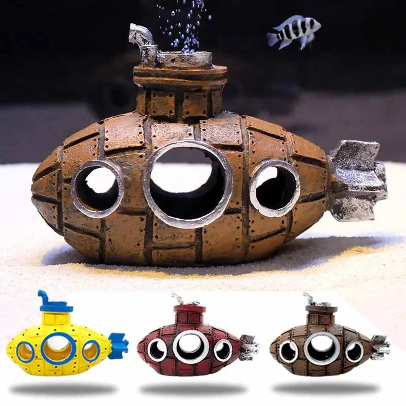 Resin Submarine Ornaments Aquarium Fish Tank - ProPawPet.com