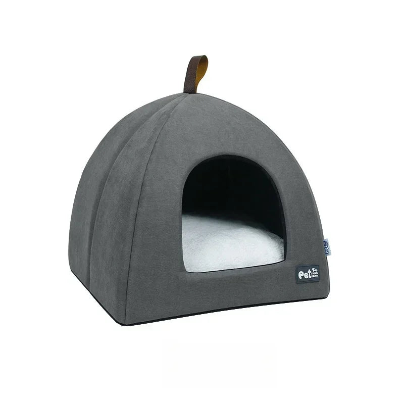 Winter Warm Pet Cave Bed Cat House Tent Soft Kennel – 2 Colors