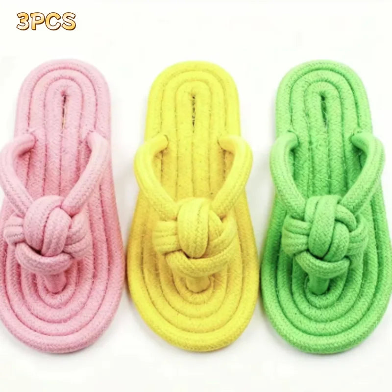Pet Interactive Chewing Plaything Cotton Slipper Rope