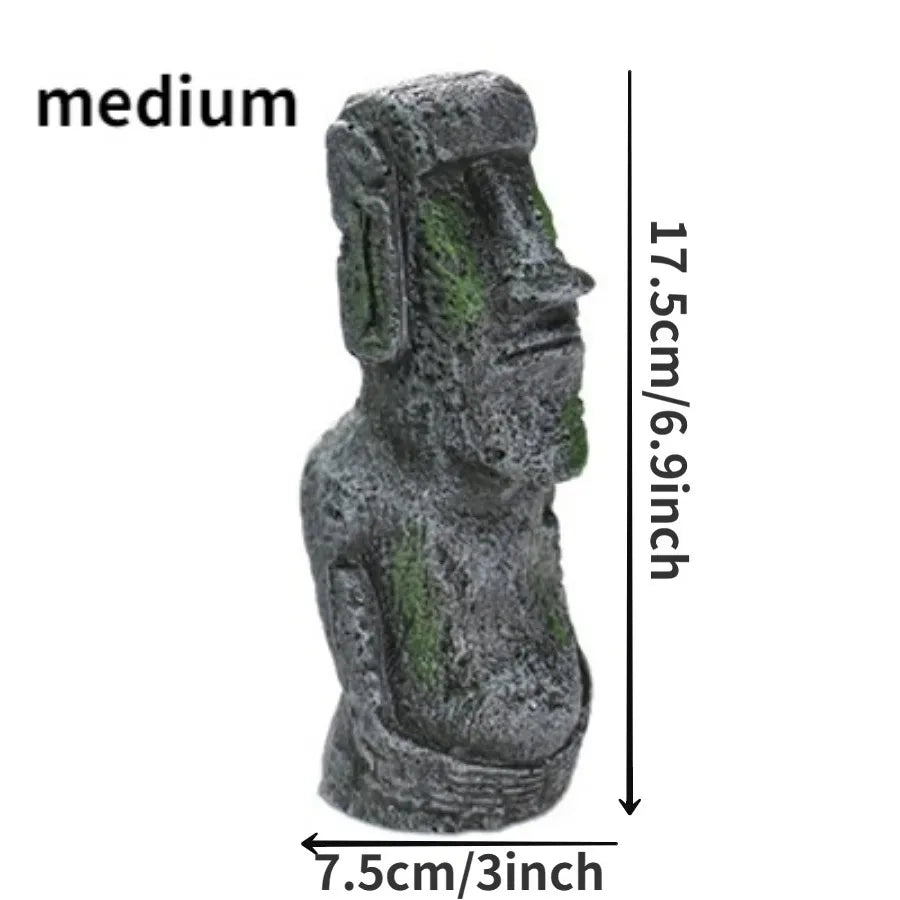 Easter Island Stone Statue Resin Decoration – Aquarium Supplies
