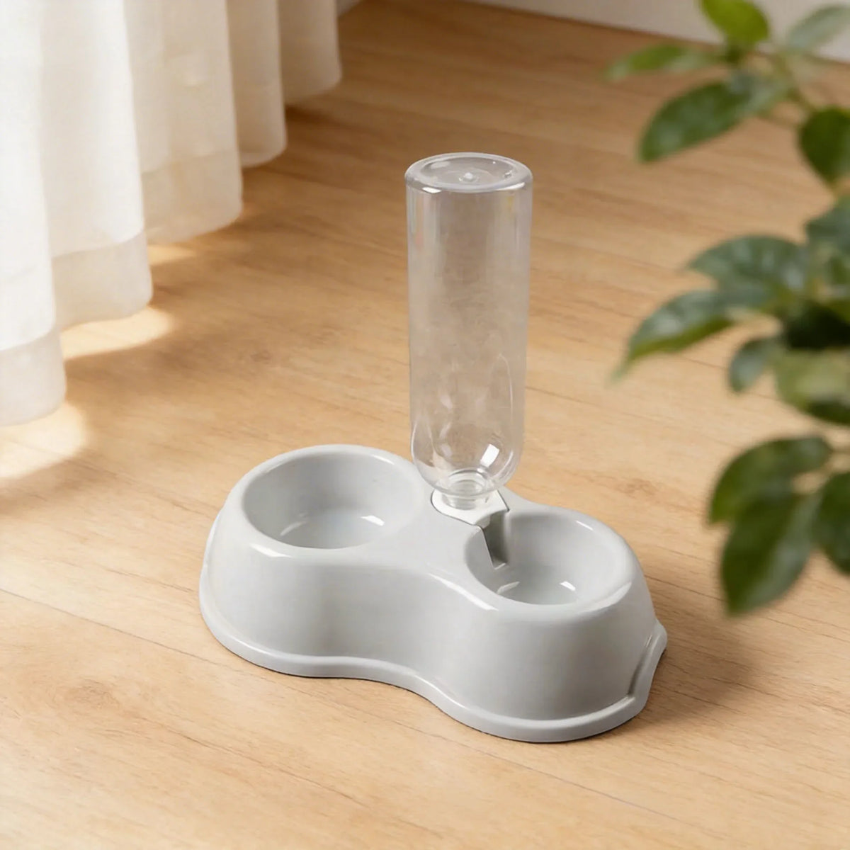 Pet Double Dish Plastic Cat & Dog Food