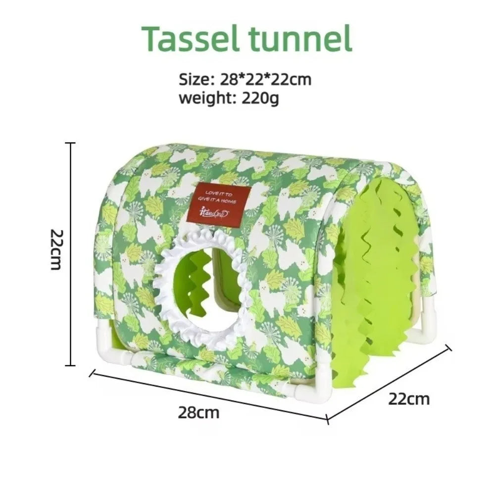 Cartoon Summer Hamster Shelter Large Tassel Tunnel – Small Pet Supplies
