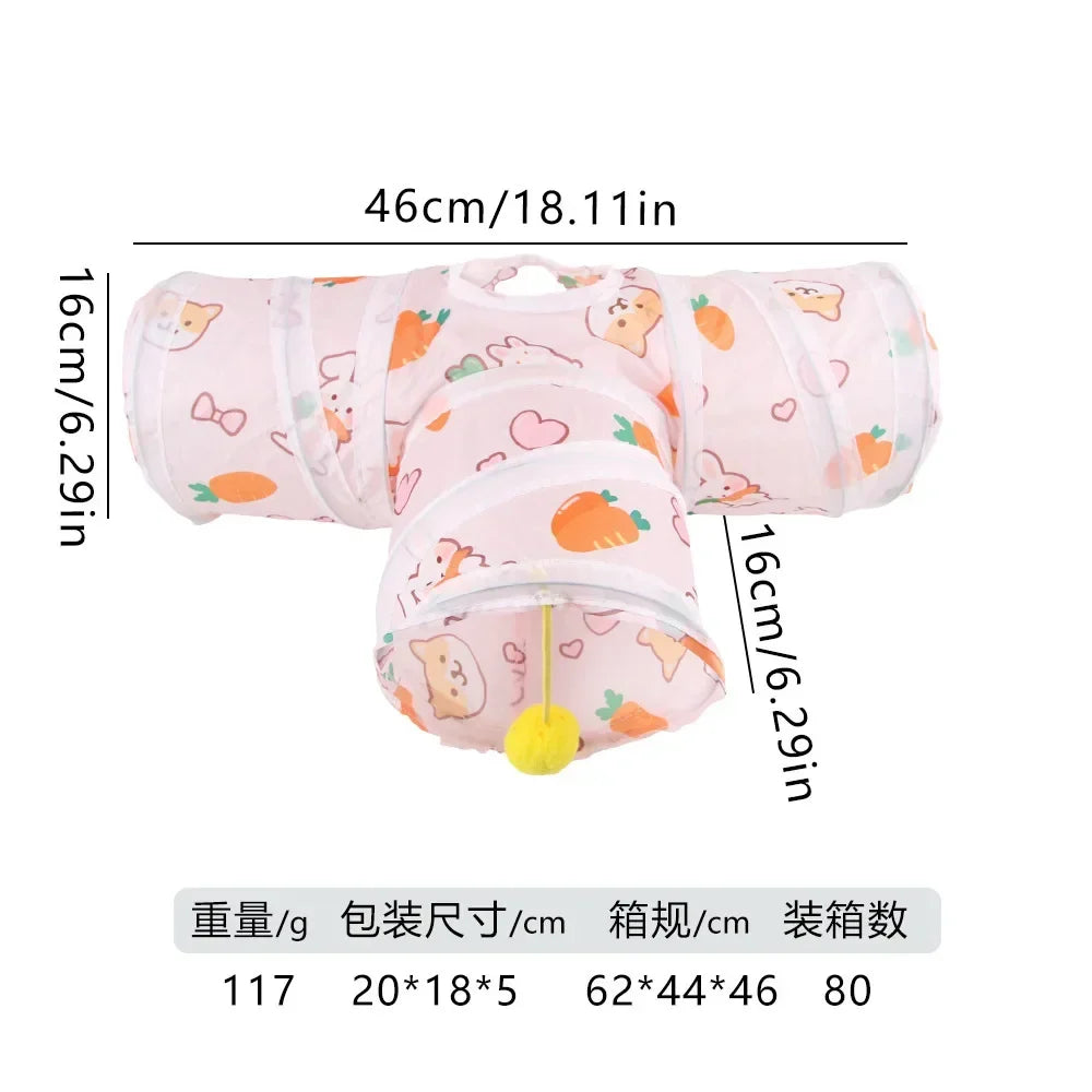 Rainbow Leopard Print Foldable Pet Tunnel - ProPawPet.com