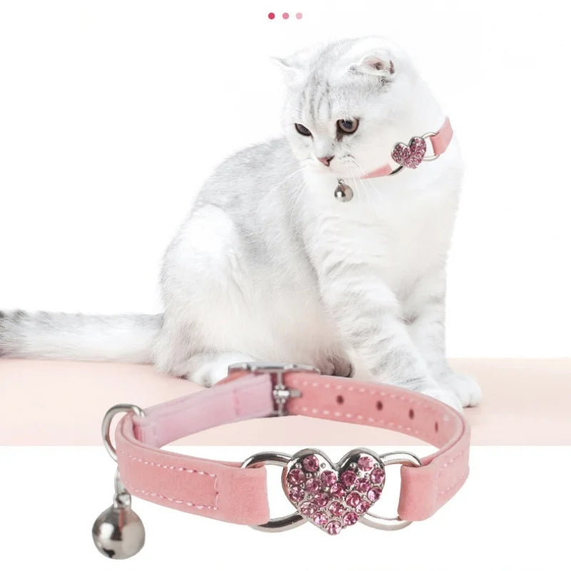 Heart Shaped Cat Collar With Bell Safety - ProPawPet.com