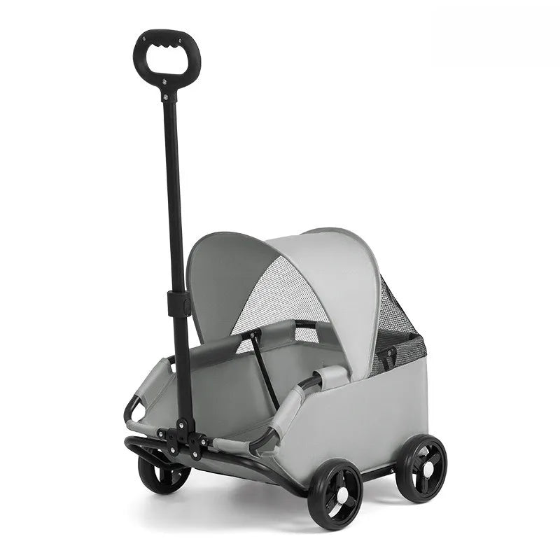 Foldable Portable Pet Stroller Manual Push Pull Small – Carriers, Bags & Travel