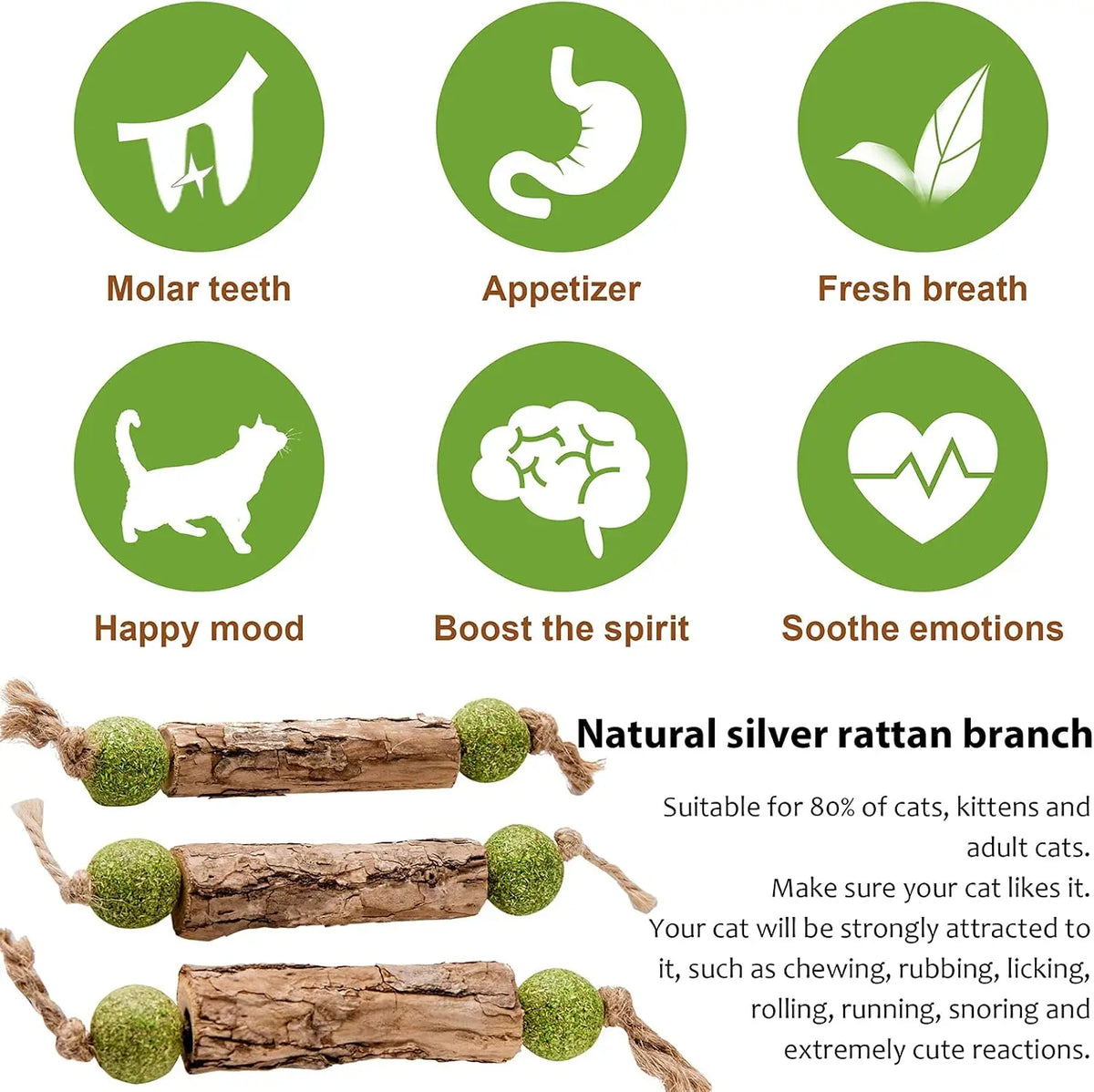 1pc Cat Cleaning Teeth Pure Natural Catnip - ProPawPet.com