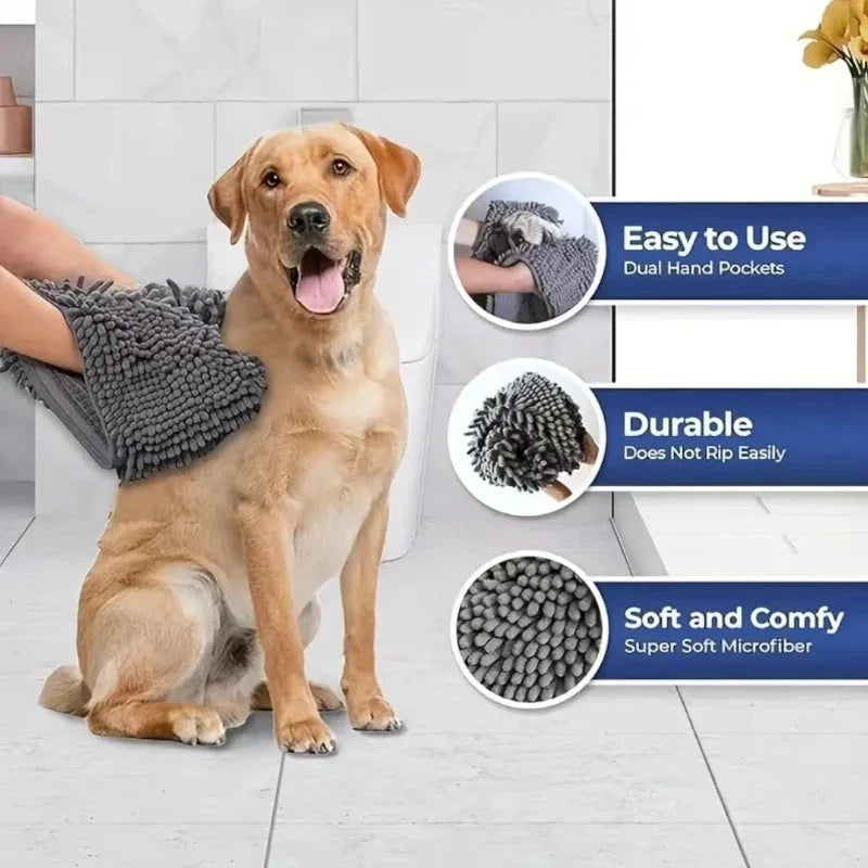 Quick Dry Pet Towel Soft Dog Bath Robe Towel - ProPawPet.com