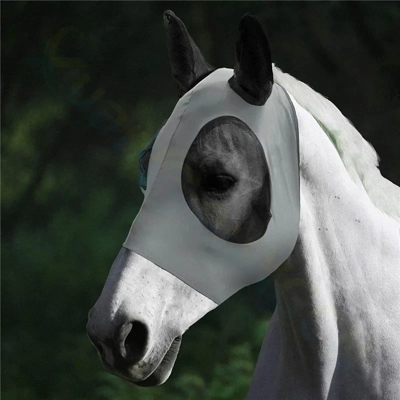 Horse Face Shields Anti Fly Masks Mosquito Elastic Mesh, Breathable