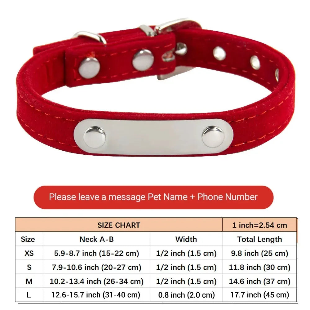 Personalized Cat Collar Soft Velvet Puppy - ProPawPet.com