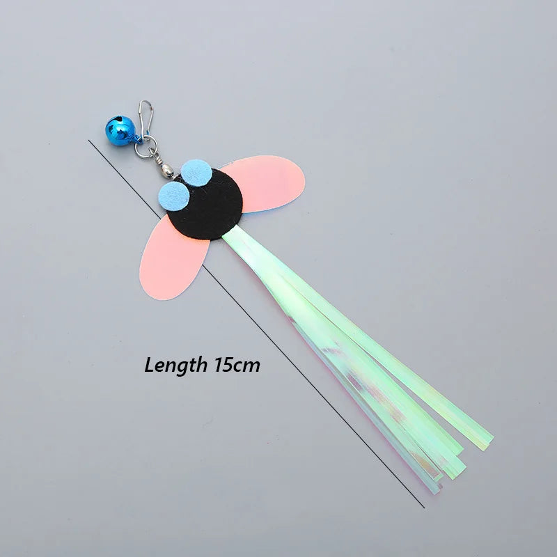Retractable Sphynx Cat Teaser Stick Interactive Pet Plaything – 24 Colors