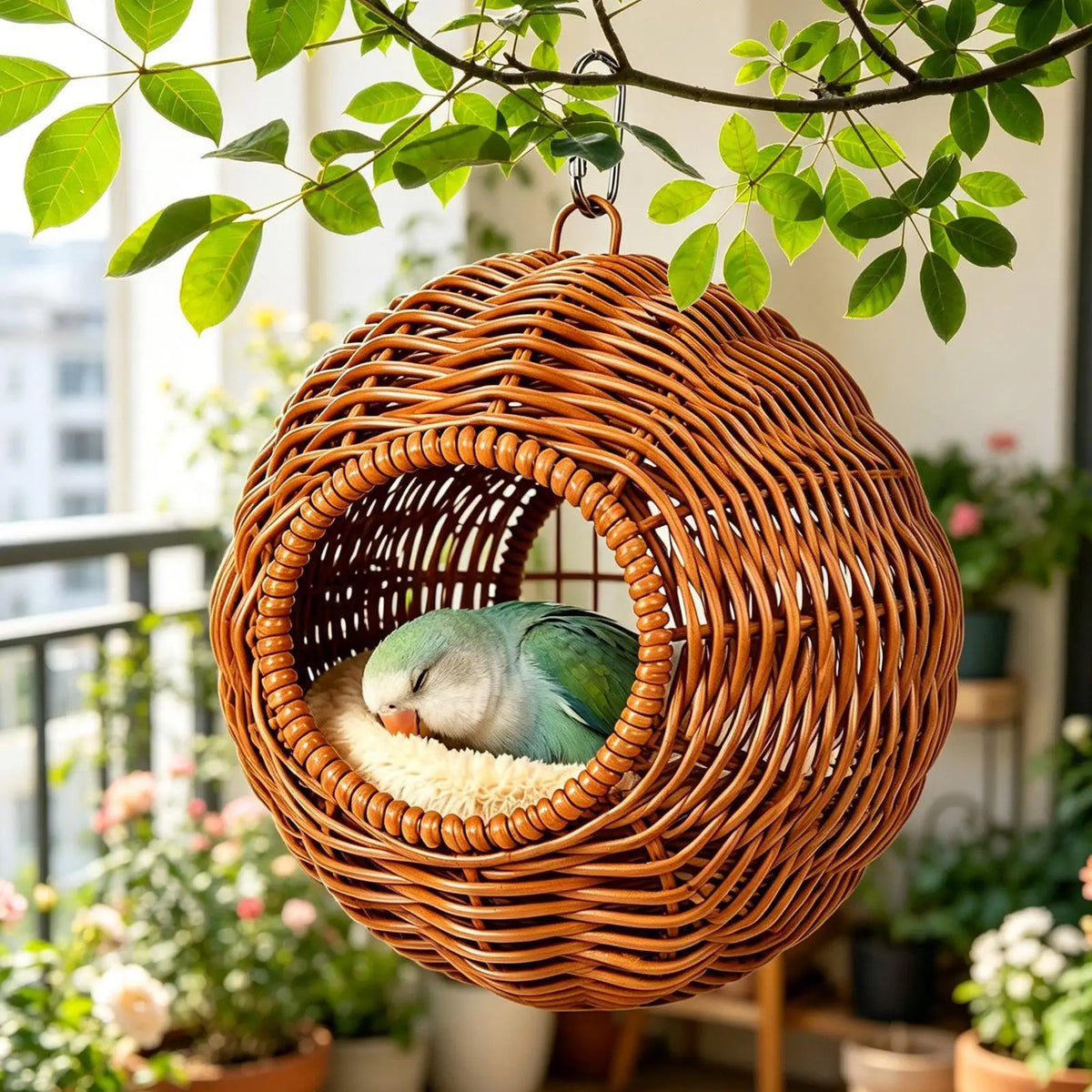 Small Parrots Bird House Fake Grass - ProPawPet.com