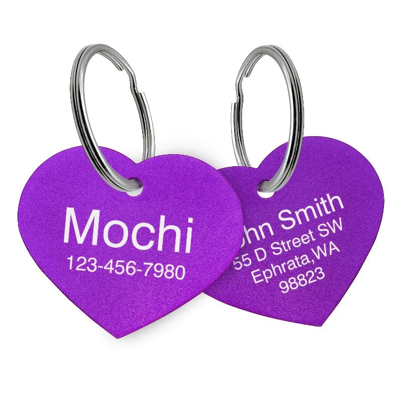 Personalized Custom Aluminum Heart Shape Pet - ProPawPet.com
