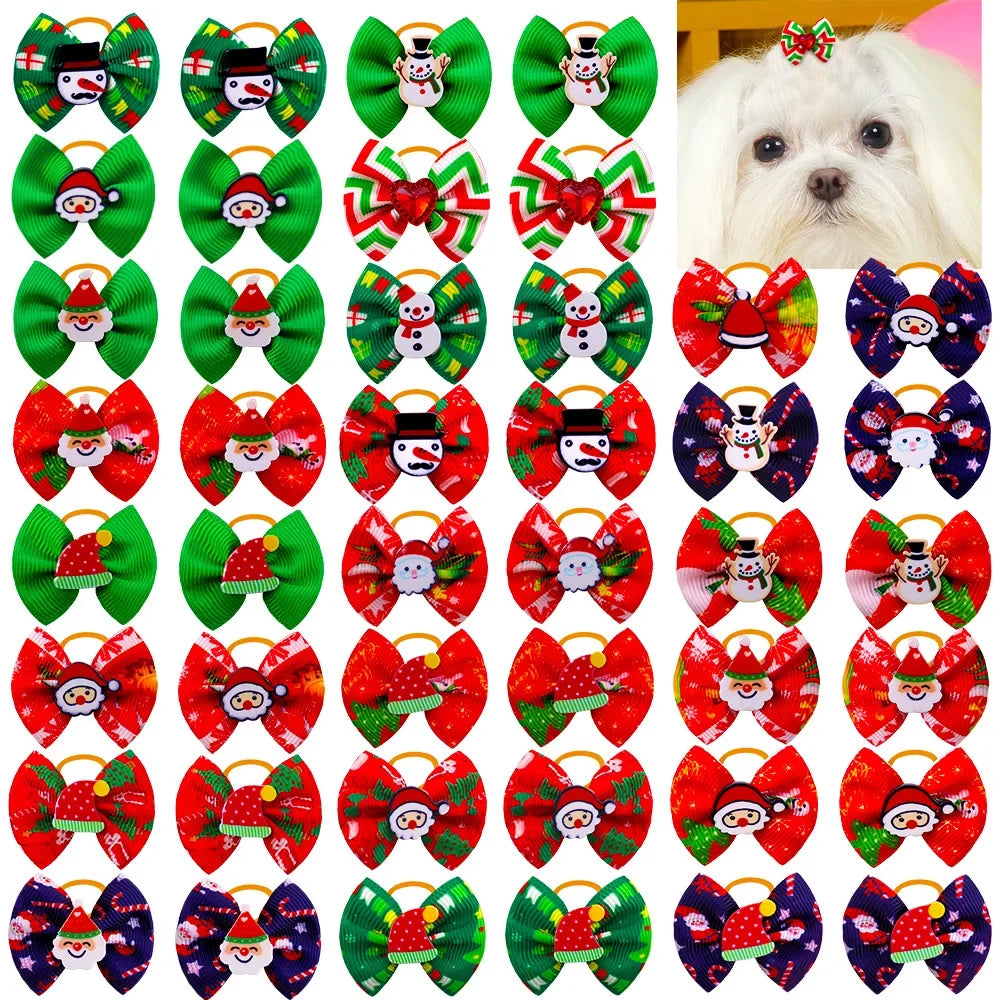20PCS Dog Bow Ties Christmas Pet Bowties - ProPawPet.com