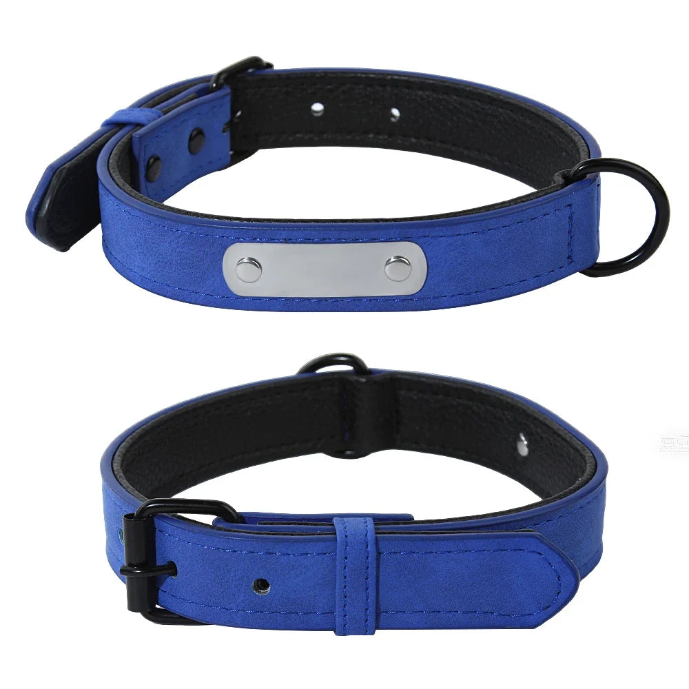 Custom Leather Dog Collar Leash Personalized - ProPawPet.com