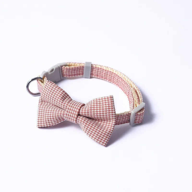 Cute Cat Collar with Bow Tie Adjustable Design Dogs – 7 Colors