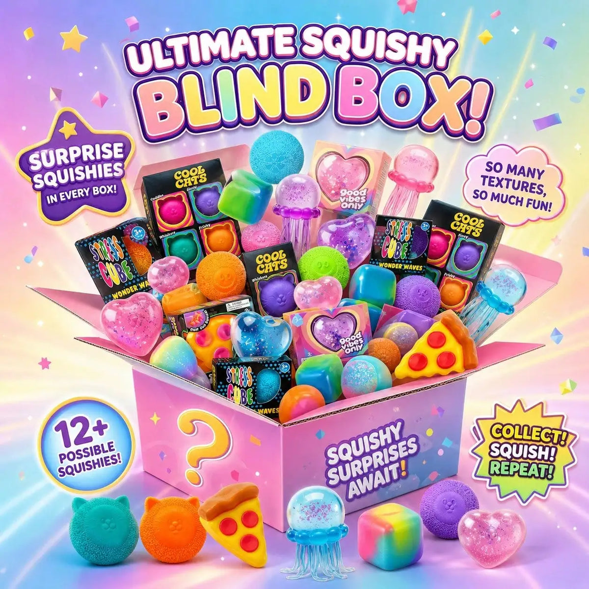 Assorted Squishy Figures Blind Box, Soft