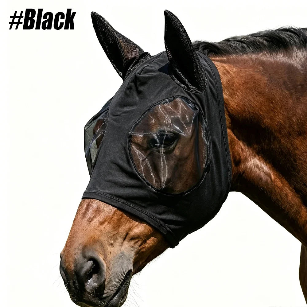 Horse Fly Mask with Ears, Breathable Mesh UV Protection – 4 Colors