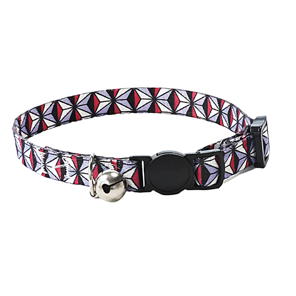 Breathable Handmade Adjustable Kitten Collar with Bell Breakaway Clip