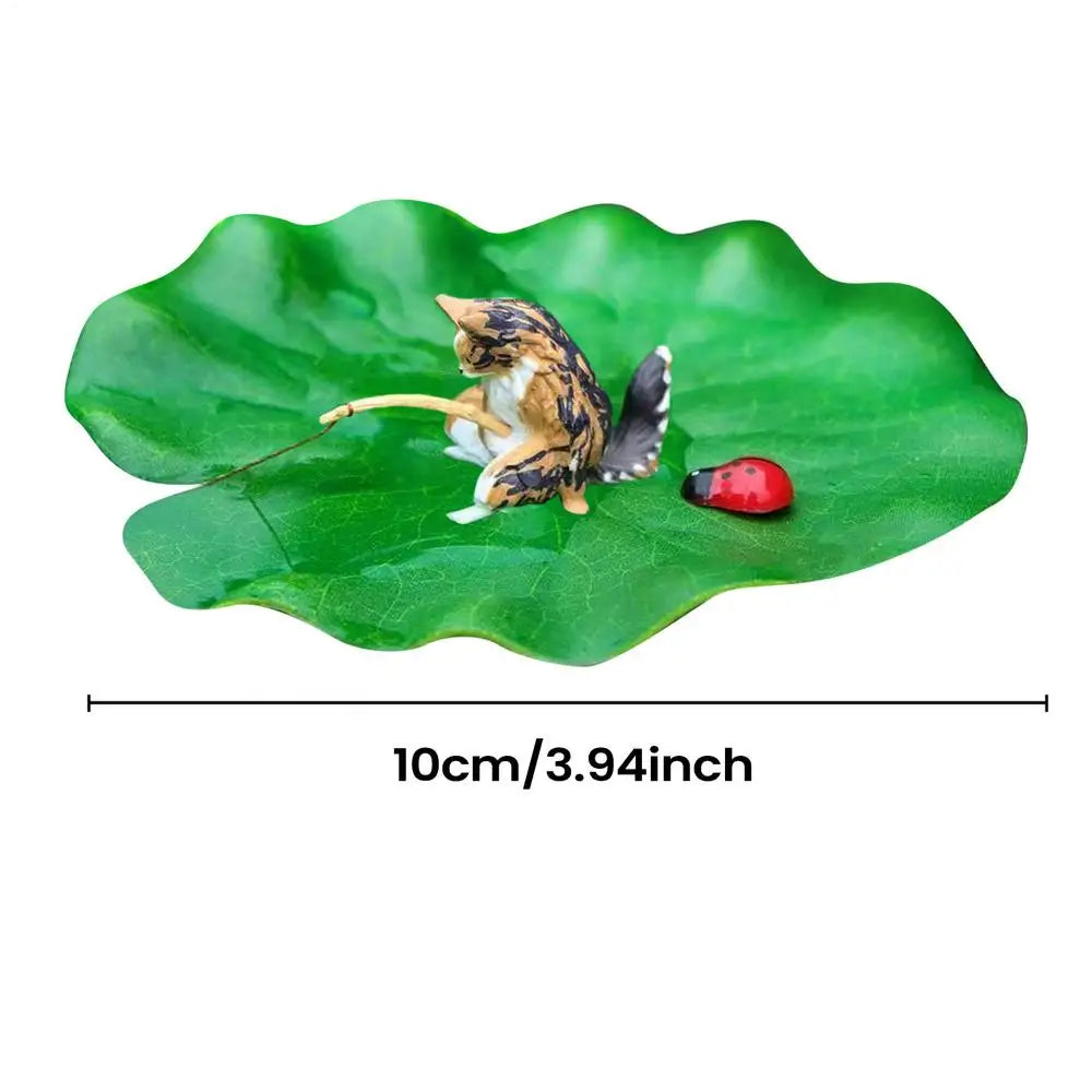 Cat Fishing on Floating Lily Pad Aquarium Decoration – Cat Beds & Mats