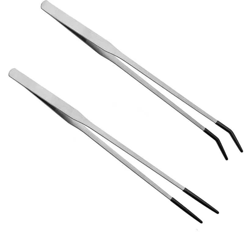 Rubber Safe Bite-proof Feeding Tweezers Stainless Steel – 3 Colors