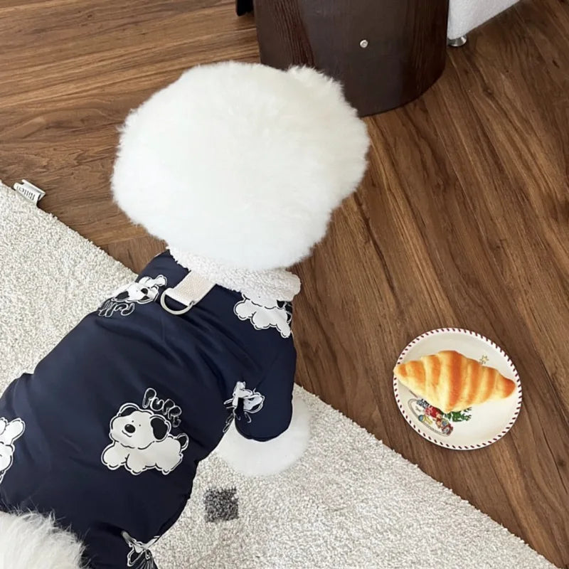 Waterproof Dog Warm Jacket Bear Print Winter - ProPawPet.com