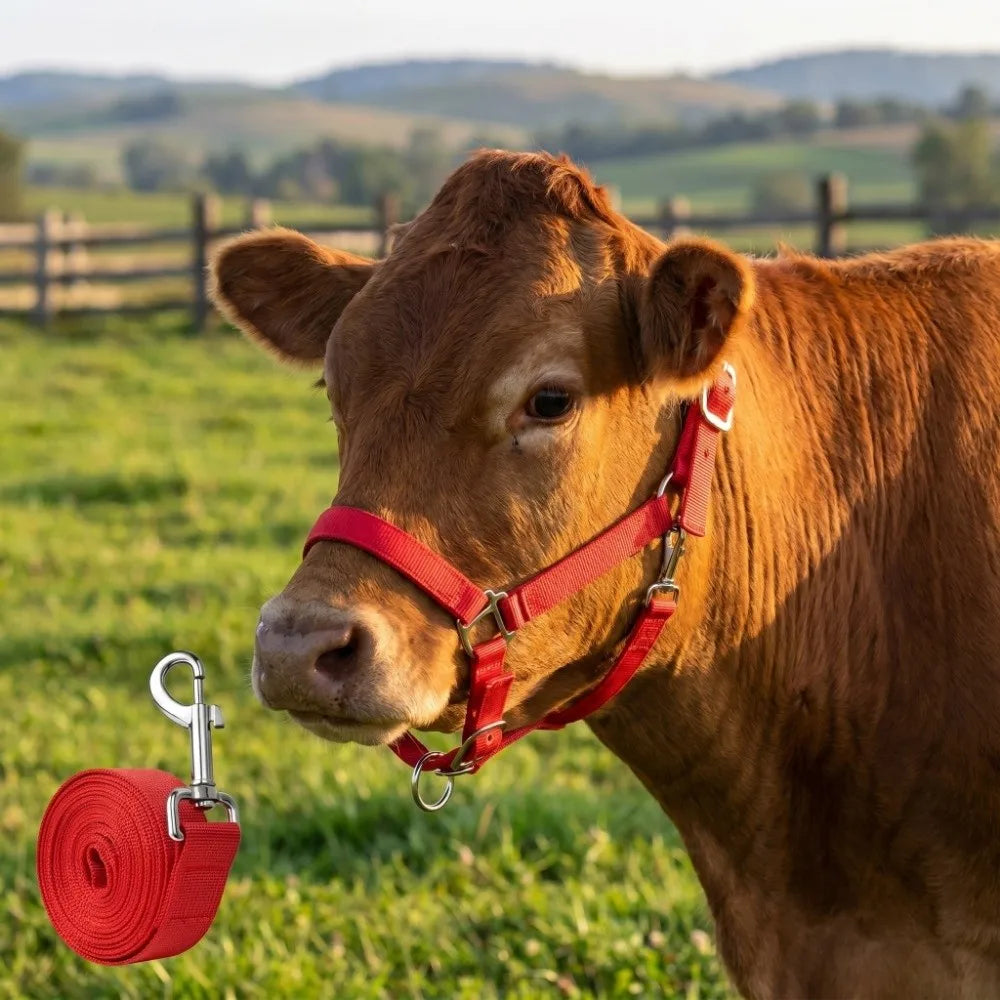 Adjustable Cow Halter with Lead Heavy Duty - ProPawPet.com