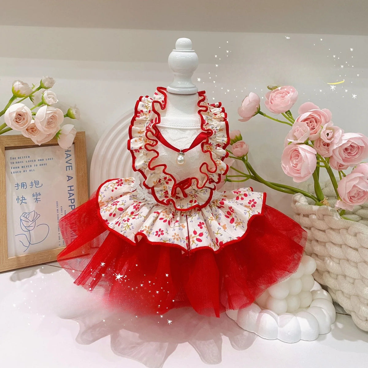 Pet Spring Lace Dress Pet Yorkshire Teddy - ProPawPet.com