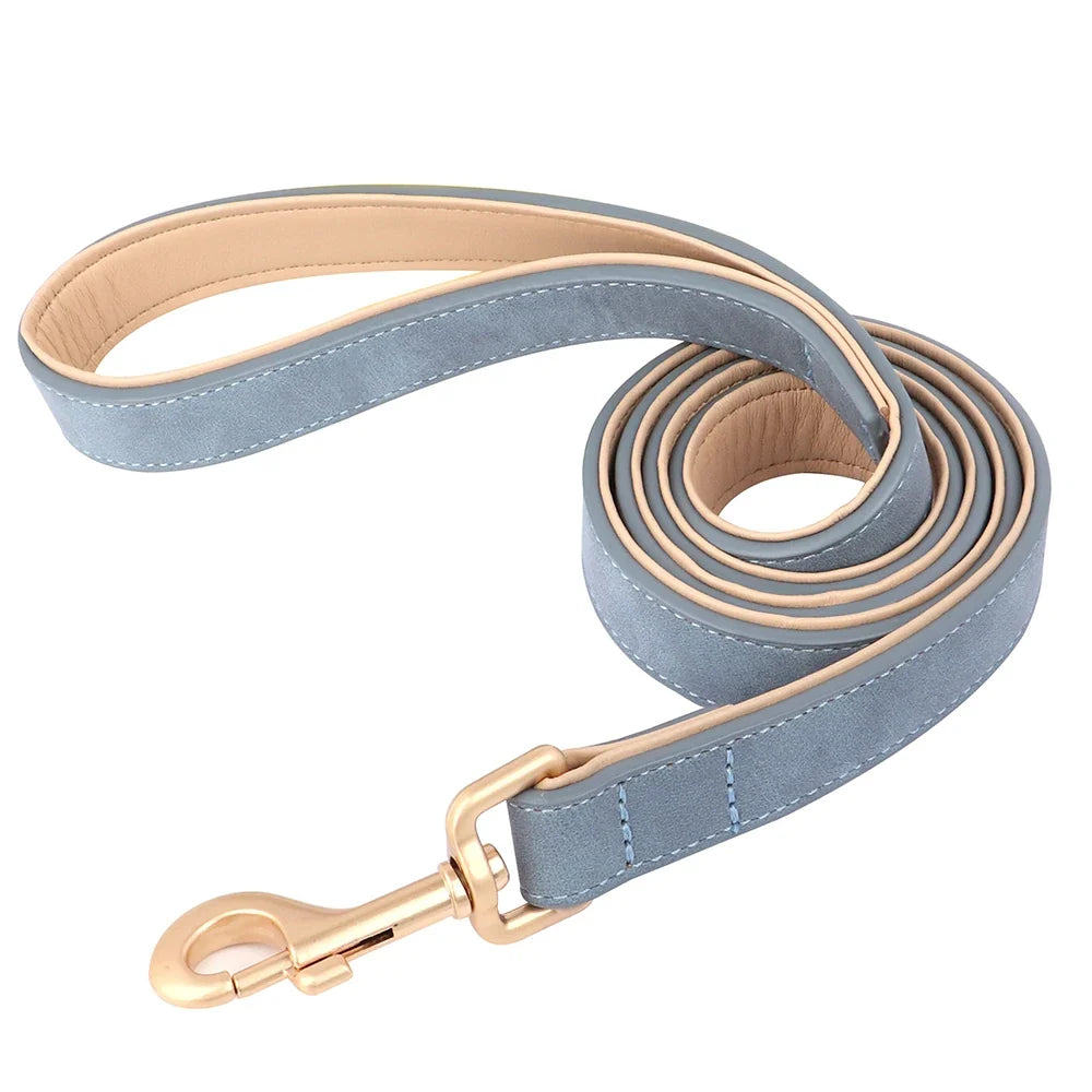 120cm Dog Leash Soft PU Leather Padded Handle Lead – 5 Colors