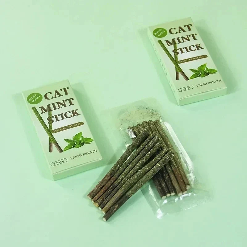 6-30pcs Natural Cat Stick Mint Caught Bite - ProPawPet.com