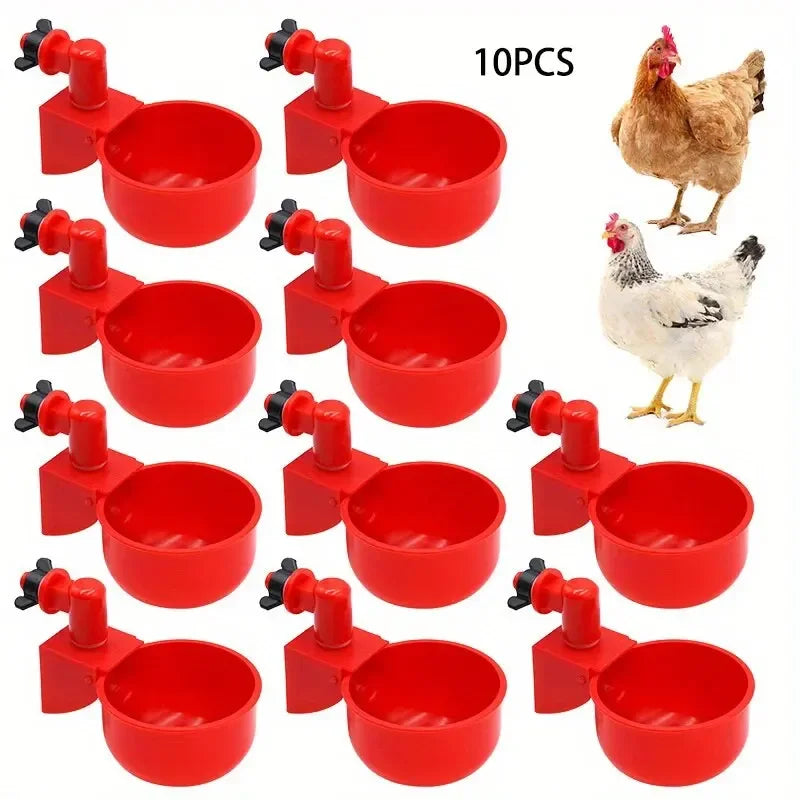 10 Chicken Drinking Bowl Poultry Automatic Water Dispenser – 2 Colors
