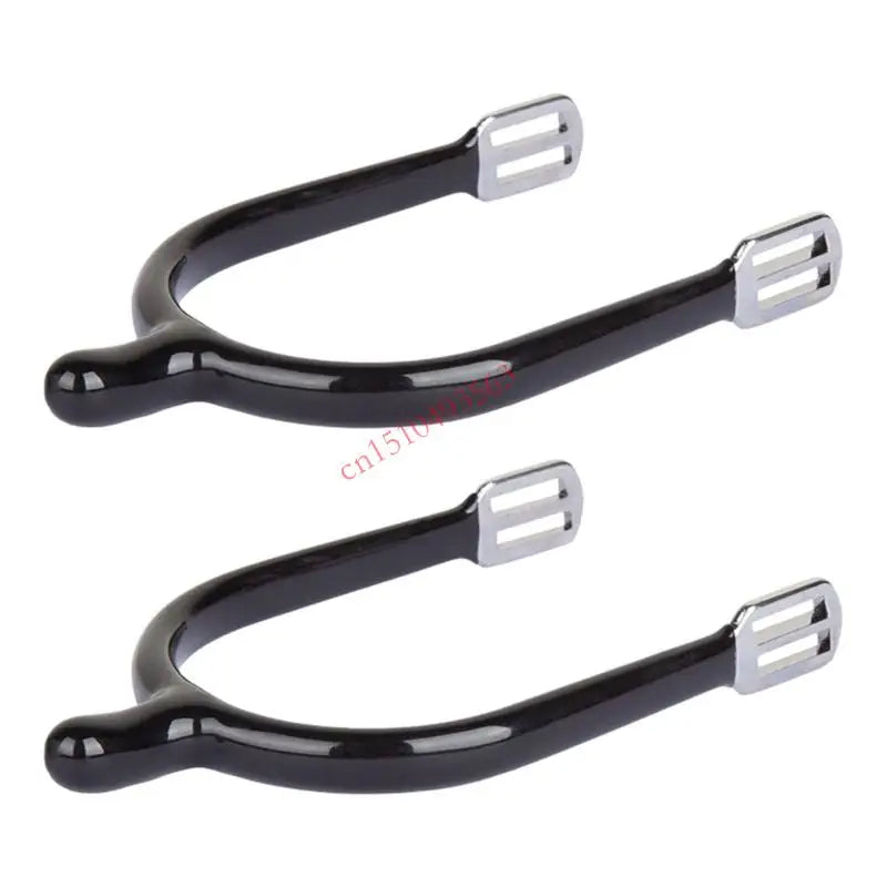 Metal Boot Spur Pair with Adjustable Strap for Horses