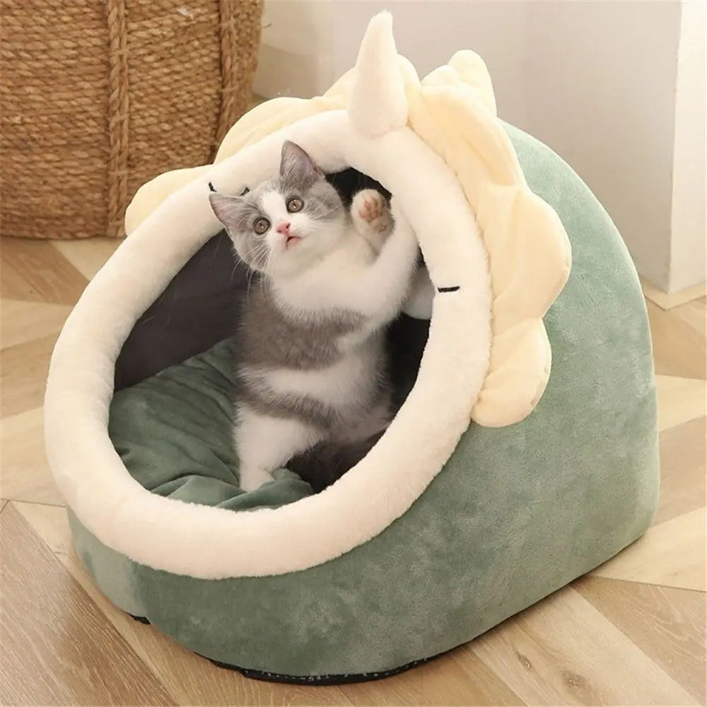 Cute Cushion Cat Sleeping Beds Semi Enclosed - ProPawPet.com