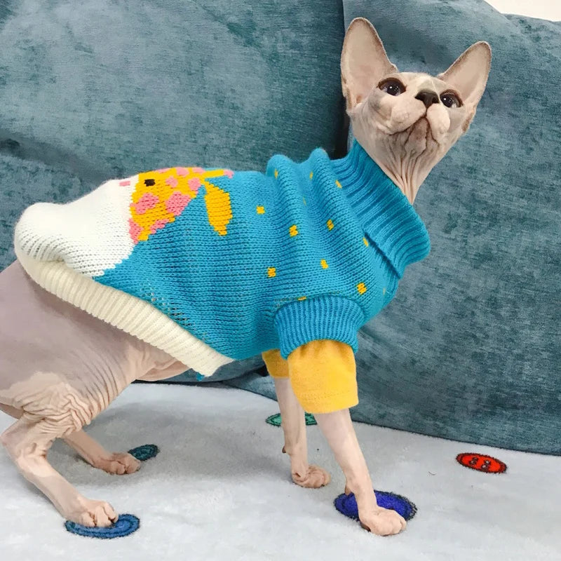 Cute Cat Sweater Costume Winter Warm Pet - ProPawPet.com