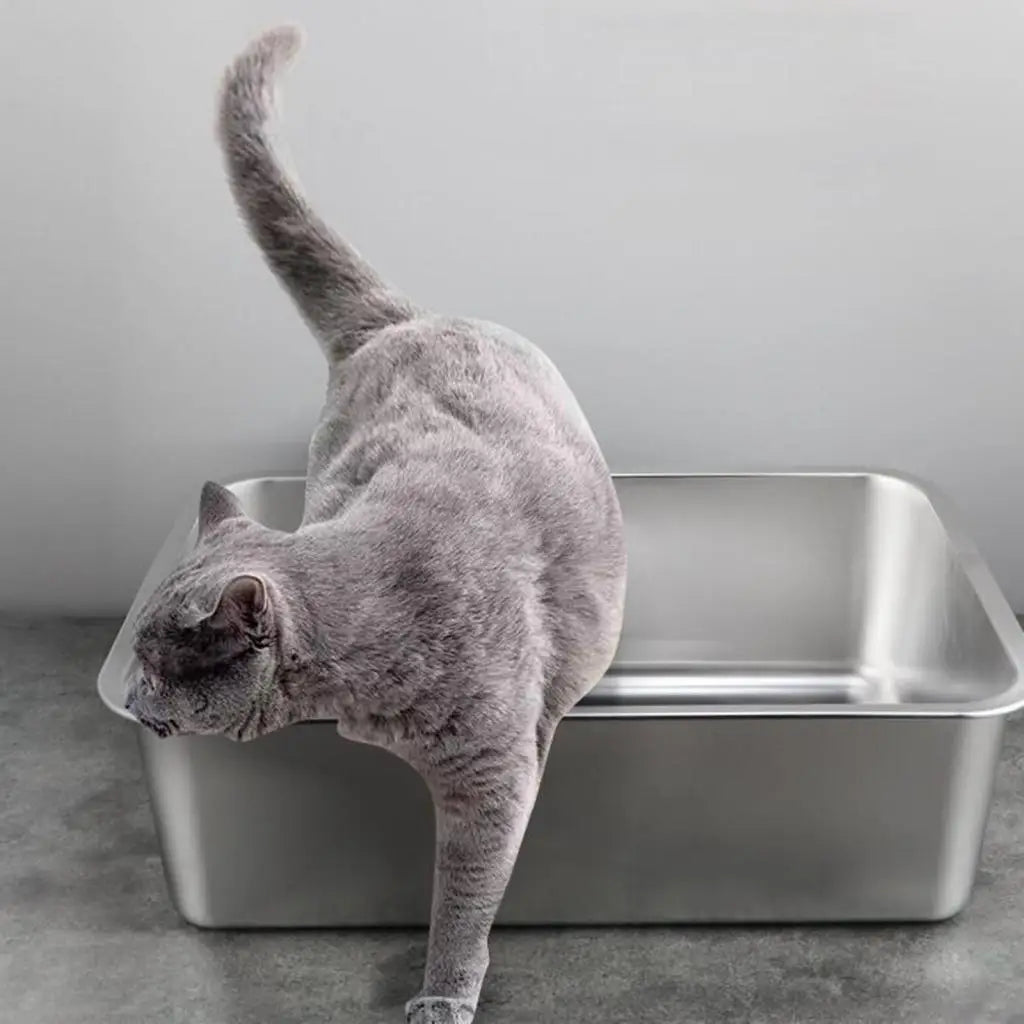 Cat Metal Kitten Litter Pan Rounded Corners Potty – photo 5