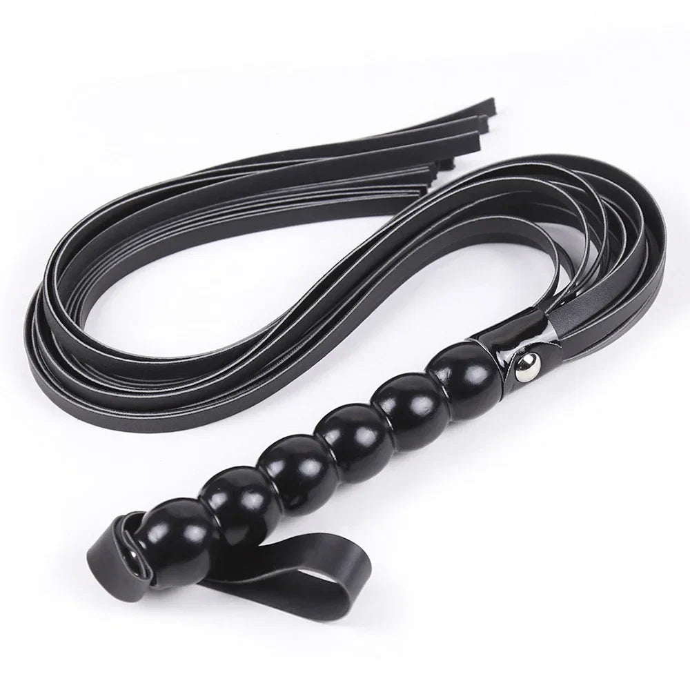 63CM PU Leather Horse Whip 6 Beads Handle - ProPawPet.com