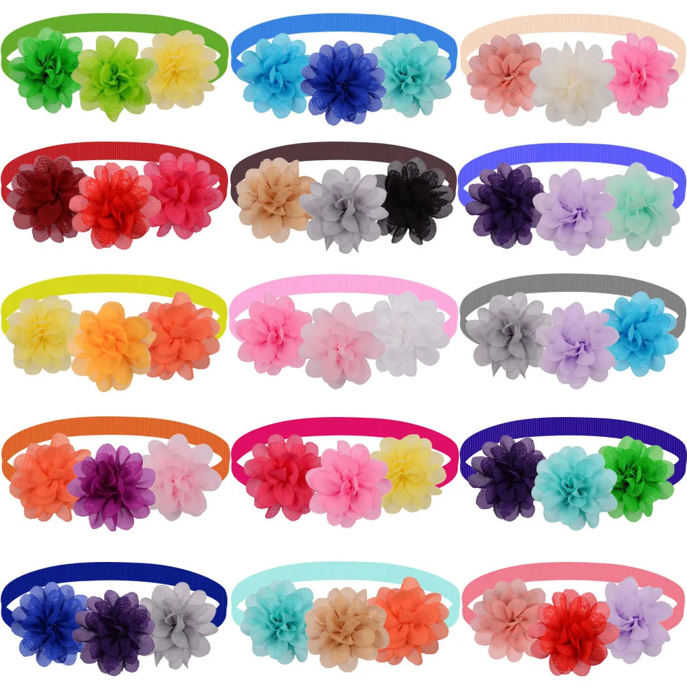 50 Colorful Dog Bow Ties Collars – Dog Supplies