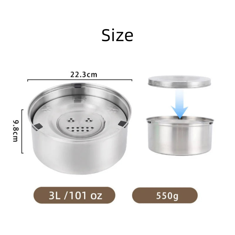 304 Stainless Steel Anti-slip Floating Pet Bowl – 4 Colors