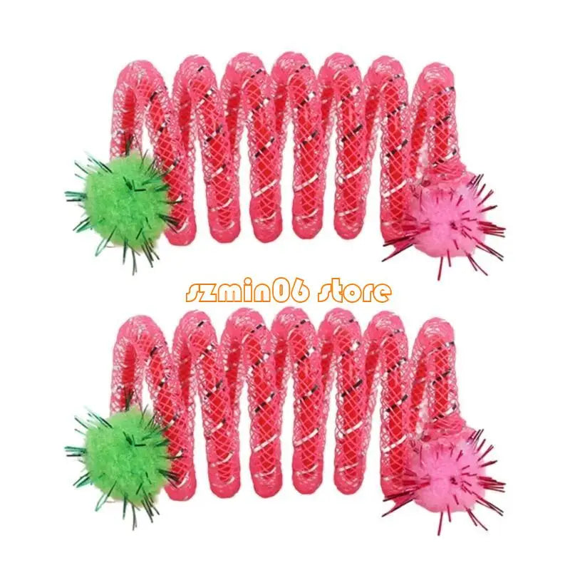 462f Colorful Coils Spring with Plush Ball – Cat Supplies