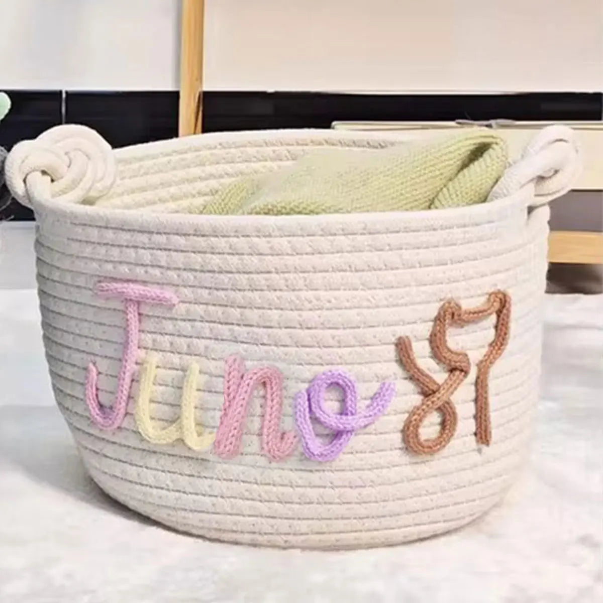 1pc Personalized Cotton Rope Dog Toy Basket, - ProPawPet.com