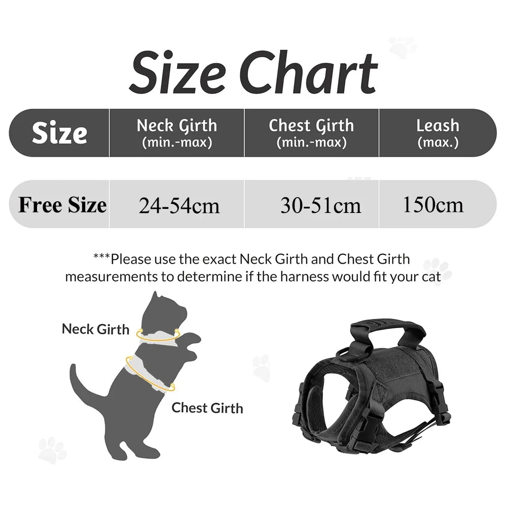 Tactical Cat Harness Escape Proof Adjustable - ProPawPet.com
