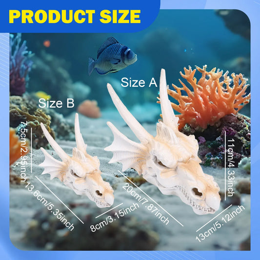 Resin Dragon Head Skull Statue Ornament - ProPawPet.com
