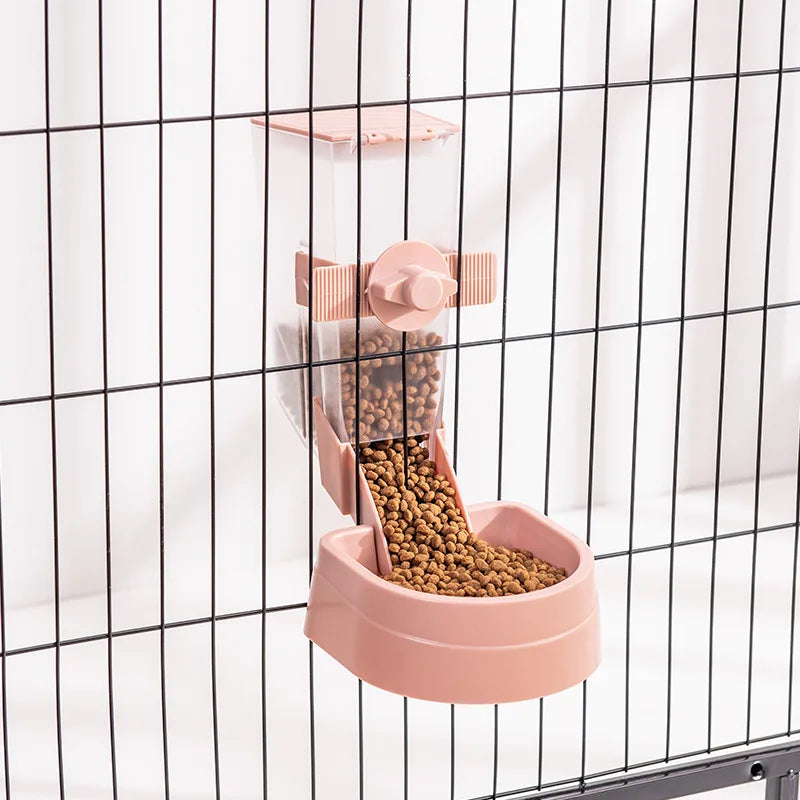 Automatic Pet Feeder Cage Hanging Dish Water Bottle – 6 Colors
